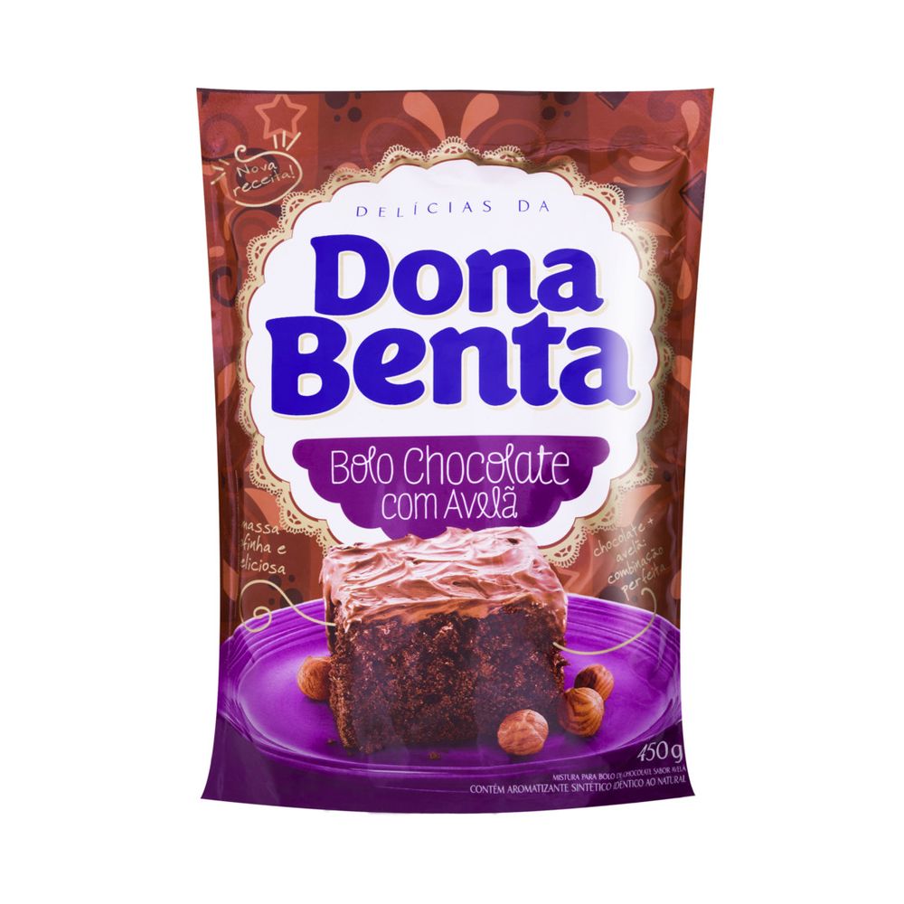 Massa De Bolo Dona Benta Mistura P/Bolo Dona Benta Chocolate C/Avelã 450g - Sao Luiz loja Virtual