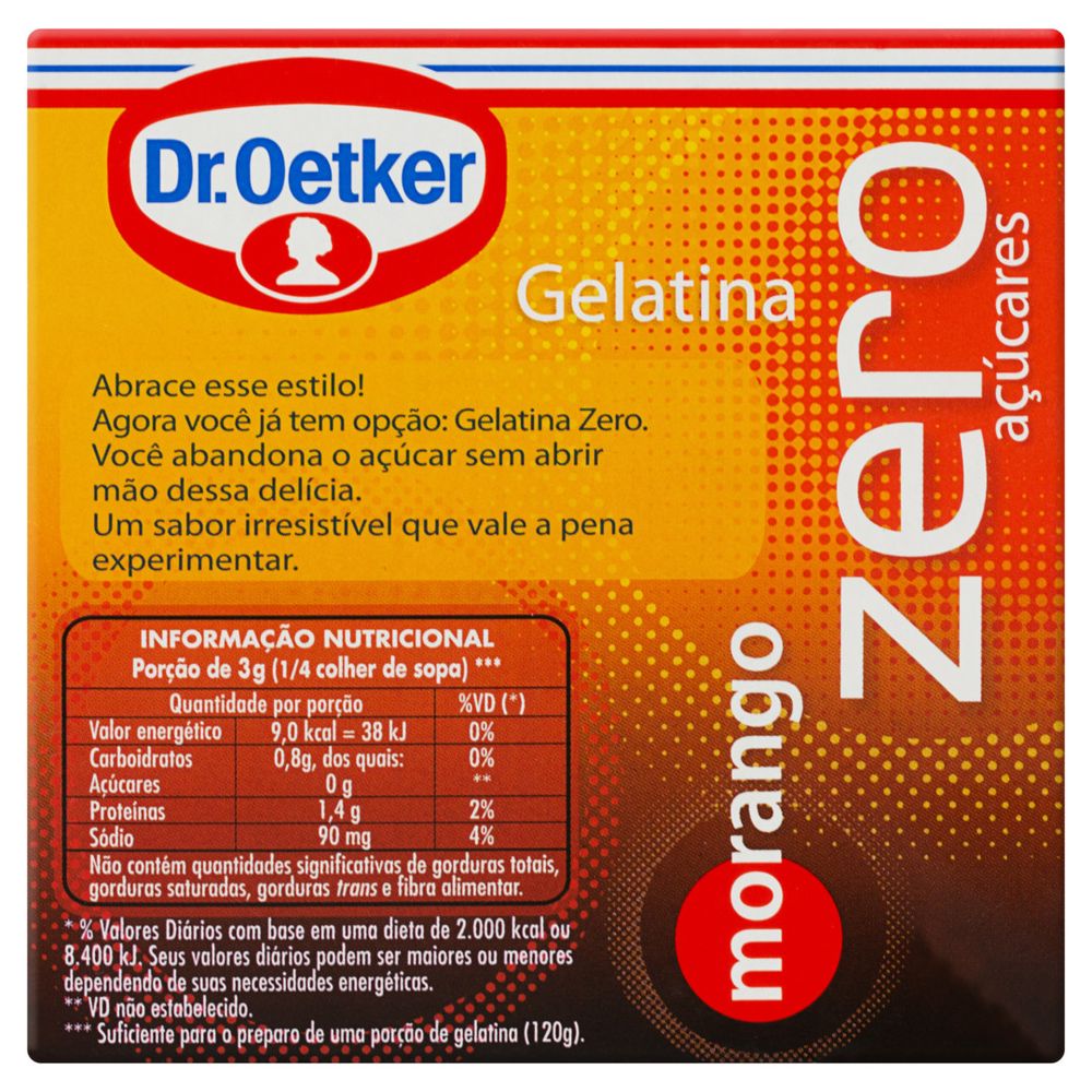 Gelatina Oetker Zero Açúcar Morango 12g Sao Luiz loja Virtual