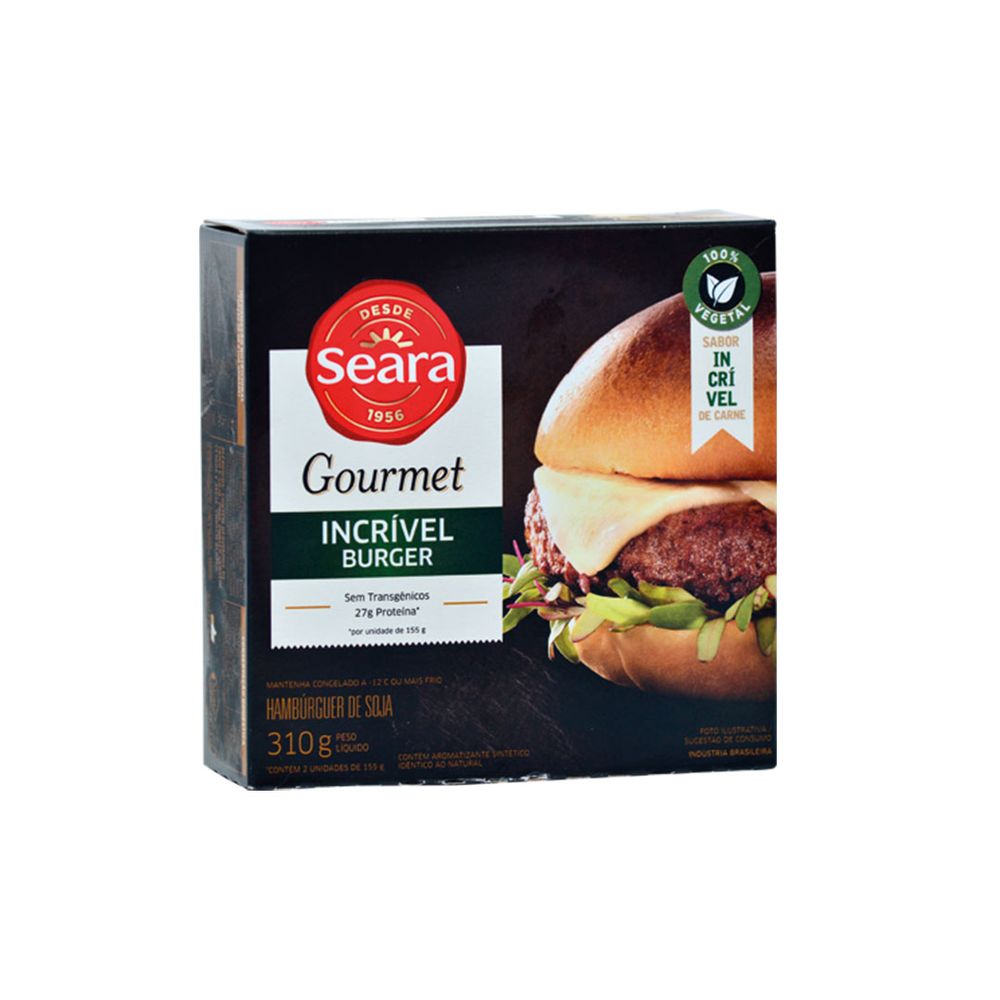 Hambúrguer Vegetariano Seara Gourmet Incrível Búrguer 310g ...